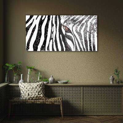 Üvegkép Zebra monokróm stílusban