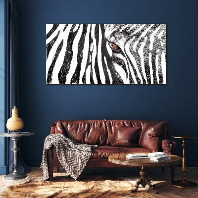 Üvegkép Zebra monokróm stílusban