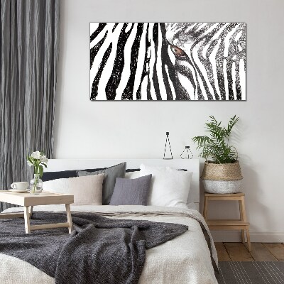 Üvegkép Zebra monokróm stílusban