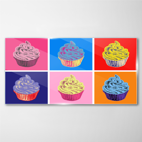 Üvegkép Színes pop art muffinok