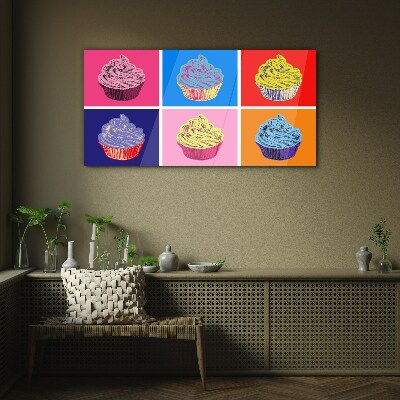 Üvegkép Színes pop art muffinok