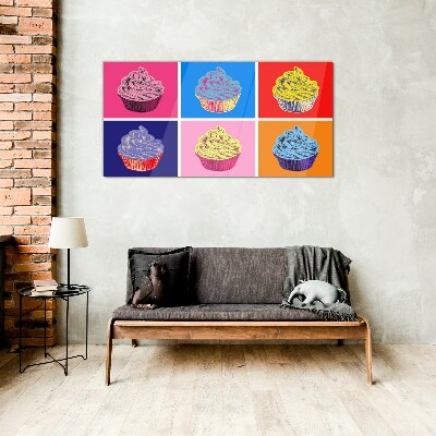 Üvegkép Színes pop art muffinok