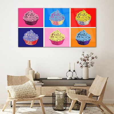 Üvegkép Színes pop art muffinok