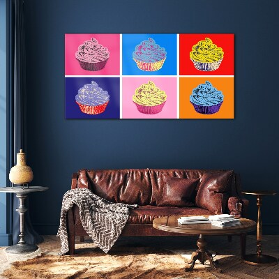 Üvegkép Színes pop art muffinok