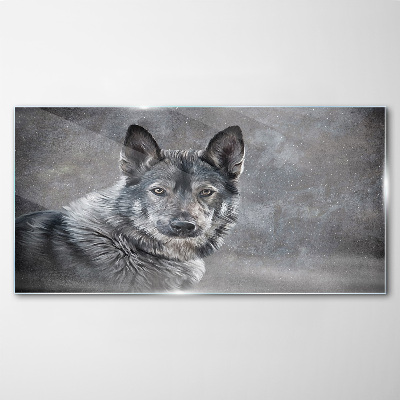 Üvegkép Téli hóállat farkas kutya