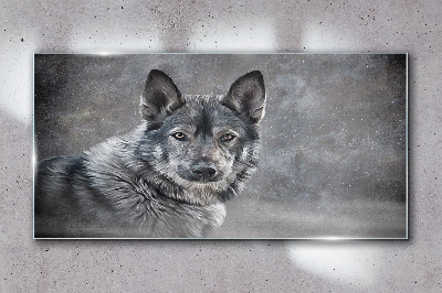 Üvegkép Téli hóállat farkas kutya