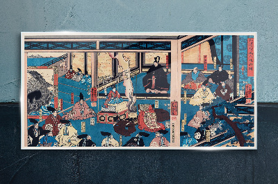 Üvegkép Jelenet a japán életből