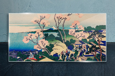 Üvegkép Tavaszi táj a Fuji-hegyen