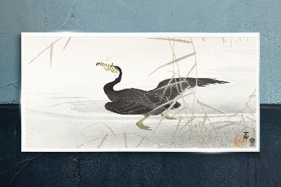 Üvegkép Ázsia tó állat madár