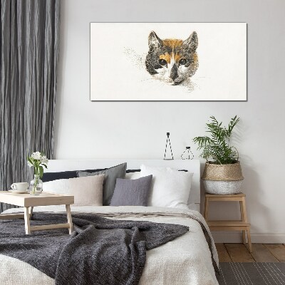Üvegkép Portré egy macska finom árnyalatú