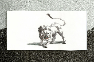 Üvegkép Rajz állat macska oroszlán