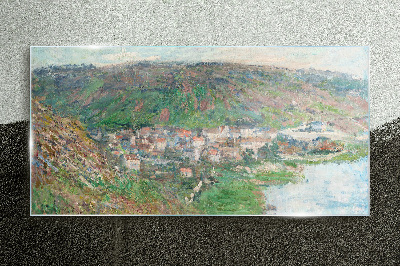 Üvegkép Tavaszi táj a folyó mellett