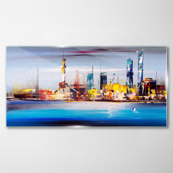 Üvegkép Modern városképi panoráma