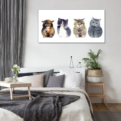 Üvegkép Állatok akvarell macskák