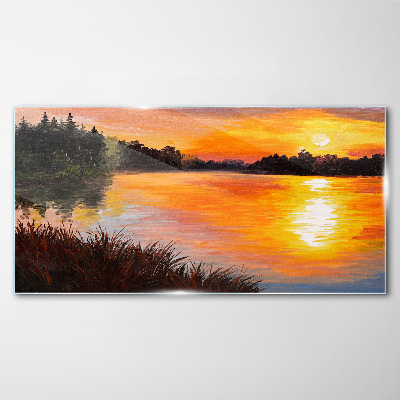 Üvegkép Lake Forest Sunset