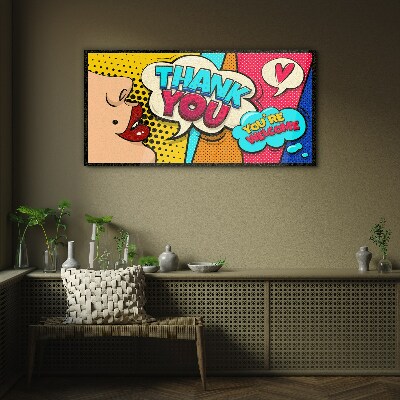 Üvegkép Pop Art: A hála kifejezése