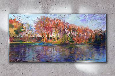 Üvegkép Őszi panoráma a folyóra