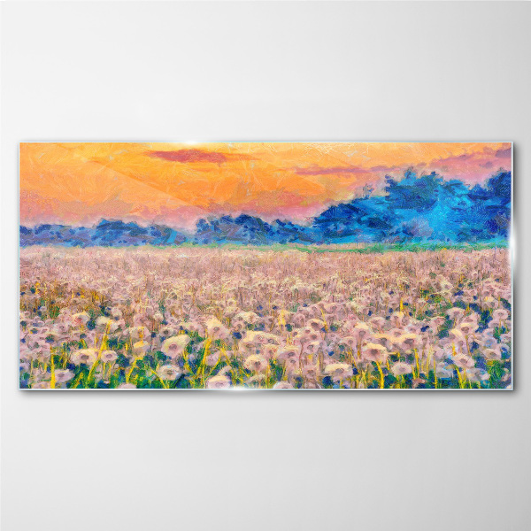 Üvegkép Dandelion Meadow Sunset