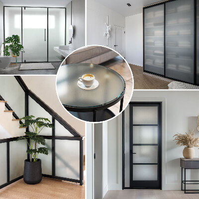 Okleina na okno z mleczną folią okienną