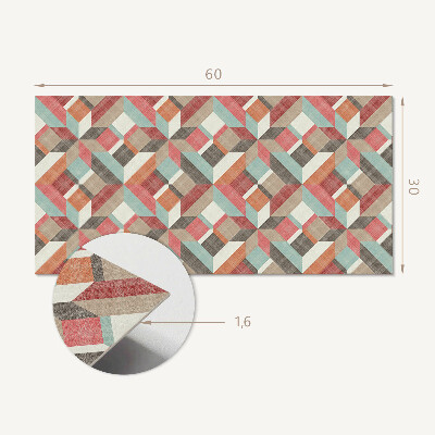 Falvédő falburkoló panel Geometria színes formákban