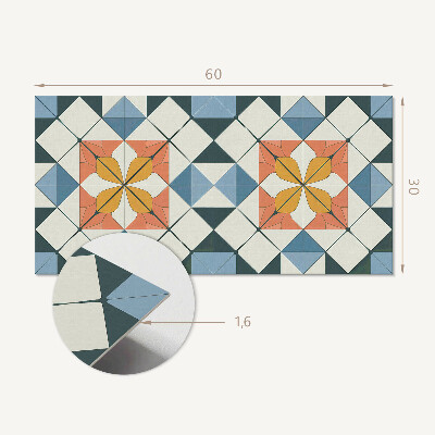 Dekorpanel falra Geometrikus virágmintás