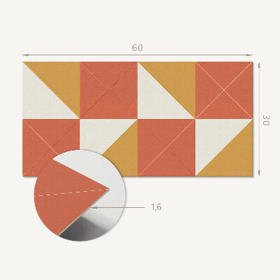 Falvédő falburkoló panel Geometria meleg tónusokkal