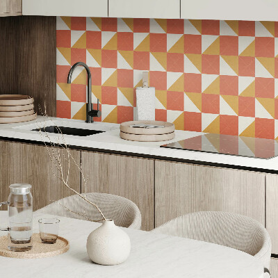 Falvédő falburkoló panel Geometria meleg tónusokkal
