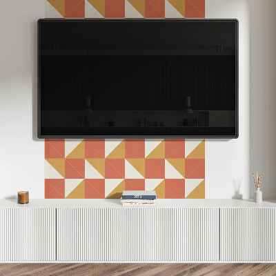 Falvédő falburkoló panel Geometria meleg tónusokkal