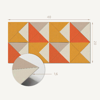 Falvédő falburkoló panel Geometriai háromszögek az elrendezésben