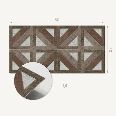 Falvédő falburkoló panel Fa és beton geometria