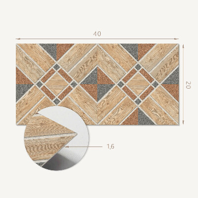 Pvc falpanel Geometrikus minta fával
