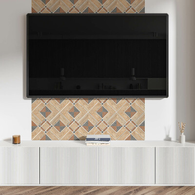 Pvc falpanel Geometrikus minta fával