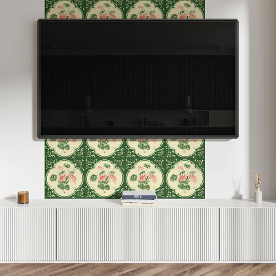 Pvc falpanel Virágmintás levelekkel