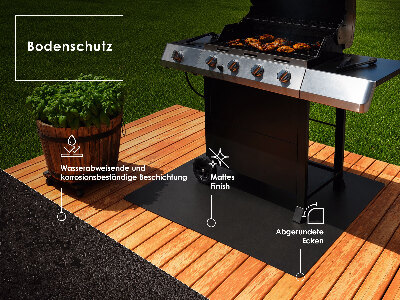 Grill padlóvédő félbevágott ovális 80x90 cm