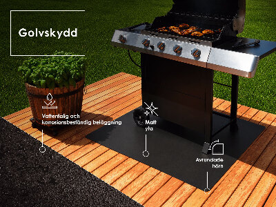 Téglalap alakú grill padlóvédő 100x80 cm