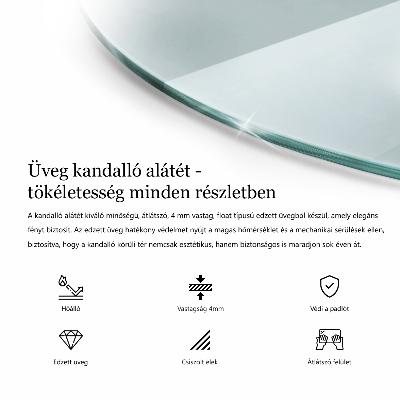Kandalló alátét kerek átlátszó