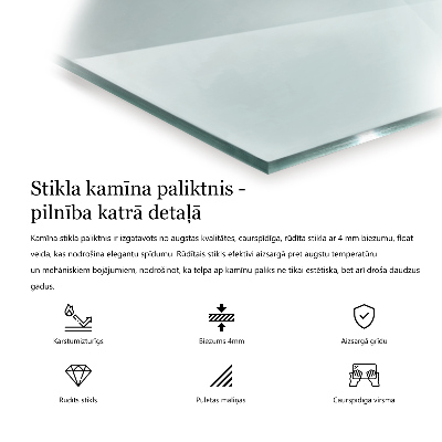 Kandalló üveg alátét téglalap alakú átlátszó