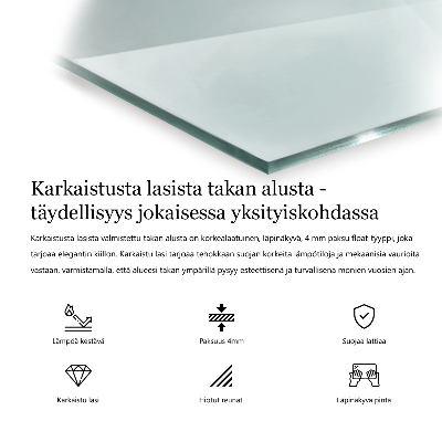 Kandalló üveg alátét téglalap alakú átlátszó