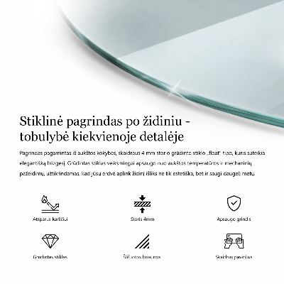Üveg kandalló alátét félig ovális átlátszó