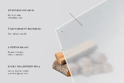 Félig áttetsző negyedkör alakú üveg kandalló alátét