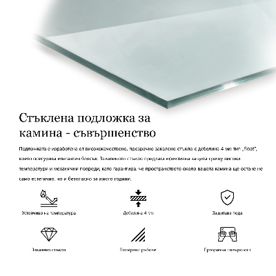 Hatszögletű kandalló alátét átlátszó