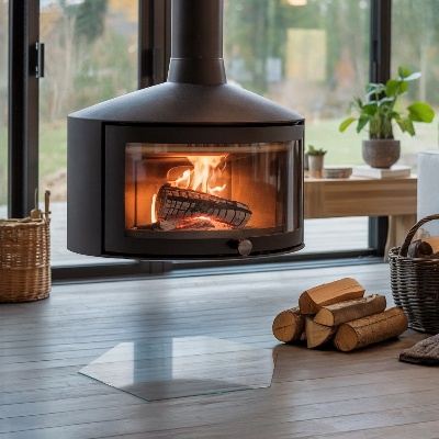 Hatszögletű kandalló alátét átlátszó