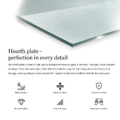 Hatszögletű kandalló alátét átlátszó