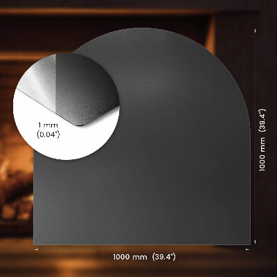 Kandalló alátét Fél-ovális fekete lemez
