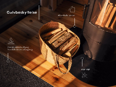 Kandalló alátét Fél-ovális fekete lemez