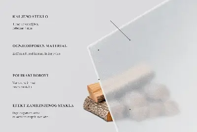 Félig áttetsző félovális üveg kandalló alátét