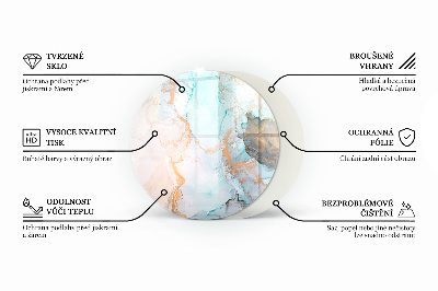 Kör alakú kandalló alátét Fából készült minta geometriai elrendezésben