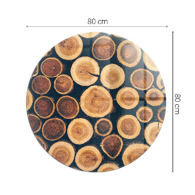 Kör alakú kandalló alátét Fa keretes doboz