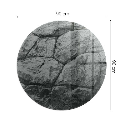 Kör alakú kandalló alátét üveg Kőstílus natúr változatban