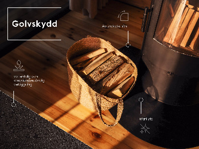 Kandalló alátét Téglalap alakú fekete lemez